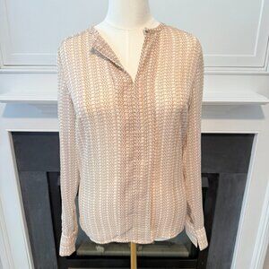 ✨ Express Relaxed Portofino Blouse – Geometric Metallic Print, Size S ✨